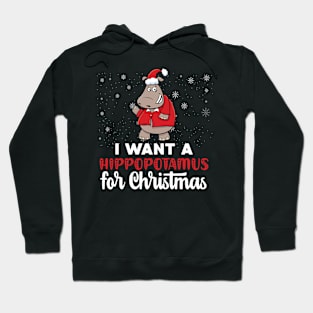 I Want A Hippopotamus For Christmas Funny Xmas Hippo Lovers Hoodie